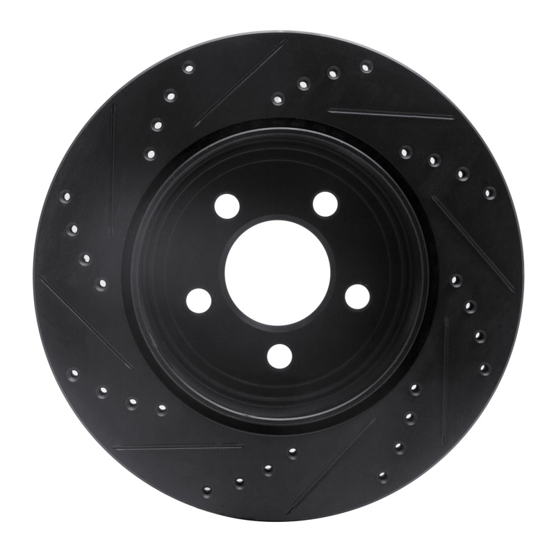 Chrysler 300 Brake Rotor (1) - Rear Right - R1 Concepts - Drilled & Slotted - Black - `05-`23